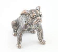 Buldog miniatűr, jelzett, m: 2,5cm