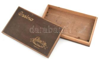 Casino, Schmidt Viktor és Fiai Budapest, Bécs fa doboz, 25×15×3 cm