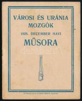 1928 Városi és Uránia Mozgók 1928. december havi műsora.