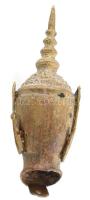Thai Buddha fej, bronz, h: 20 cm