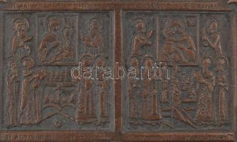 Ortodox / Pravoszláv csóktábla, bronz, kopott, 16x9,5cm