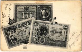 1905 Húsz és tíz koronás bankjegy / Hungarian banknotes (EB)