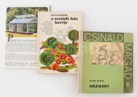 3 db könyv - Oláh Sándor: A családi ház kertje + Oroszi András: Házikert + Princess Isolierglashaus. Kötetenként változó kötésben és állapotban.