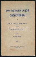 Gróf Bethlen Lajos önéletírása. Bevezetéssel és jegyzetekkel közli: Dr. Szádeczky Lajos. Az író két képével. (Különnyomat az "Ujság" 1908. évi januári számaiból). Kolozsvár, 1908, Gombos Ferencz-ny., 126 p. + 2 t. Kiadói papírkötés, kissé sérült borítóval, helyenként kissé foltos, kissé sérült lapszélekkel.