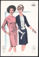 cca 1950 3 db Wemo Modes Internationales vintage divatkép, ofszet nyomat, papír, 32x21,5 cm