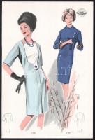cca 1950 3 db Wemo Modes Internationales vintage divatkép, ofszet nyomat, papír, 32x21,5 cm