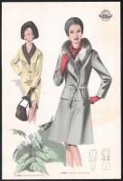 cca 1950 3 db Wemo Modes Internationales vintage divatkép, ofszet nyomat, papír, egyiken apró foltok...