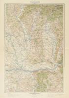 cca 1910 Komárom környékének katonai térképe 64x46 cm