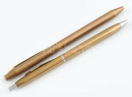 Chromatic USA és IPPAG aranyszínű fém golyóstollak, jó állapotban, h: 13 - 14 cm