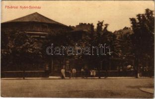 Budapest I. Krisztinaváros, Alagút utca, Fővárosi nyári színház (Budai színkör). Sik fölvétele (ázott sarkak / wet corners)