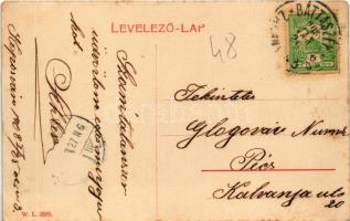 1908 Kaposvár, Erzsébet utca, piac árusokkal. W.L. 2565. (EK)