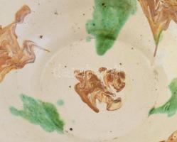 Antik népi hódmezővásárhelyi kerámia tál, korának megfelelő állapotban. d: 20 cm