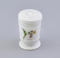 Tilia cordata (kislevelű hárs) porcelán patika edény, jelzés nélkül, kopásnyomokkal, m: 11 cm