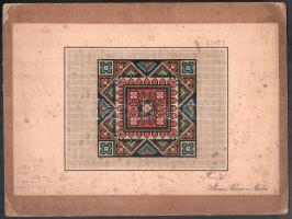 cca 1900 3 db keresztszemes hímzés minta, Bruno Börner Berlin, kartonra kasírozva, kopott, foltos, 1...