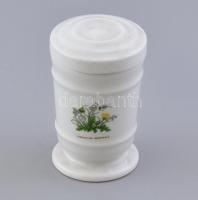 Taraxacum officinale (gyermekláncfű ) porcelán patika edény, jelzés nélkül, kopásnyomokkal, m: 11 cm