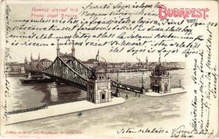 1903 Budapest, Ferenc József híd. Erdélyi cs. és kir. udv. fényképész felvételei után, litho (kopott sarok / worn corner)