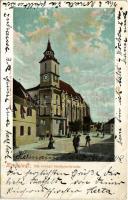 1908 Brassó, Kronstadt, Brasov; Die evangl. Stadtpfarrkirche / Evangélikus plébániatemplom. Hiemesch / Lutheran church (EB)