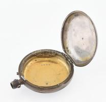 Ezüst (Ag) zsebóra tok, jelzett, hiányos, d: 50 mm, nettó: 45 g