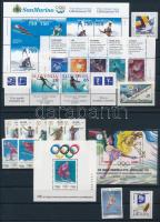 Winter Olympics, Lillehammer lot, 1994 Téli Olimpia, Lillehammer motívum összeállítás sorok, hiányos sorok, blokkok, csíkok 2 db stecklapon