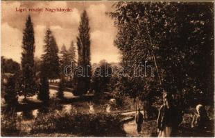 1911 Nagybánya, Baia Mare; Liget részlet. Kovács gyula kiadása / park