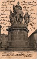 1903 Pozsony, Pressburg, Bratislava; Mária Terézia szobor. Gelbers Ansichtskartenausstellung No. 48./ Maria Theresien Denkmal / statue (EK)