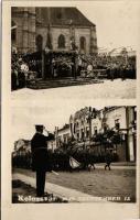 1940 Kolozsvár, Cluj; bevonulás szeptember 15-én, Horthy Miklós, Kereskedelmi és Hitelbank rt. / entry of the Hungarian troops, Horthy, bank. photo (non PC)