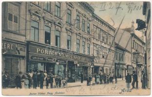 1906 Arad, Porter Vilmos nagyáruháza, Fischer Jakab üzlete / fashion store, shops (r)