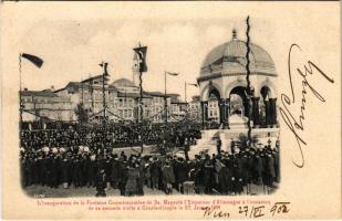 1902 Constantinople, Istanbul; Linauguration de la Fontaine Commémorative de Sa. Mayesté lEmpereur dAllemagne a loccasion de sa seconde visite le 27. January 1901 / The inauguration of the Memorial Fountain of His Majesty the Emperor of Germany on the occasion of his second visit