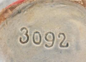 Néger fejet formázó mázas fajansz korsó, kézzel festett, alján formaszámmal, lepattanásokkal, mázrep...