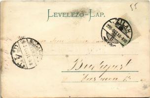 1905 Zilah, Zalau; Kossuth tér északi része, Lengyel Antal üzlete, gyógyszertár. Seres Samu kiadása ...