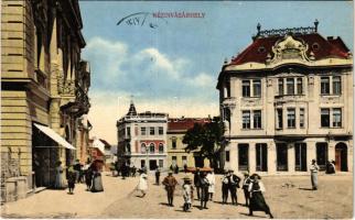 1913 Kézdivásárhely, Targu Secuiesc; Takarékpénztár / savings bank, street view (EB)