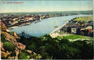 1918 Budapest XI. Lágymányosi tó már feltöltve, a Gellért szálló még nem épült meg (EK)