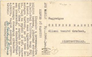 Budapest XIII. Huba utca, Salvator Leánynevelő intézet. Hátoldalon Poetschk Hilária tartományfőnök í...