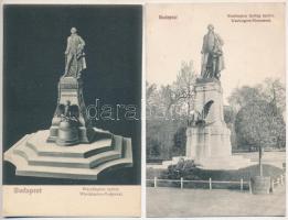 Budapest XIV. Washington György szobor makett és felállítva - 2 db régi képeslap