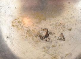 Ezüst (Ag) fűszertartó pár, fűszerkanállal, jelzett, d: 6,5cm, nettó: 95,25g