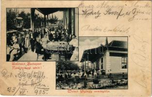 1905 Budapest XII. Németvölgyi út, Weisel György vendéglője, kert vendégekkel és pincérekkel (fl)