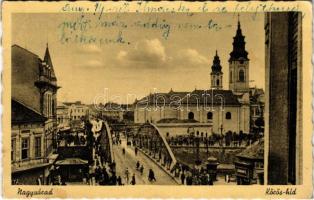 1941 Nagyvárad, Oradea; Körös híd, templomok, Lőrincz üzlete / Cris river bridge, churches, shop kiosk