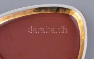 4 darabos Hollóházi dohányzó szett, jelzett, kopásnyomokkal