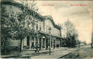 1909 Makó, vasútállomás. Vészi Dezső kiadása (fl)