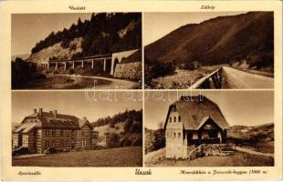 Uzsok, Uzhok; viadukt, Sportszálló, Menedékház a Javornik hegyen 1000 méteren / viaduct, hotel, rest house