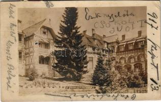 1917 Ótátrafüred, Ó-Tátrafüred, Alt-Schmecks, Stary Smokovec (Magas-Tátra, Vysoké Tatry); Tátra szanatórium / sanatorium. Nagy Sándorné (Budapest-Tátrafüred) photo (vágott / cut)