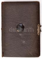 1896 Régi emlékkönyv, benne számos magyar és német nyelvű bejegyzéssel (versek, népdalok, stb.), fém...