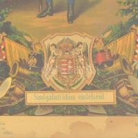 cca 1900-1915 "Szolgálati időm emlékéül", katonai emléklap, kivágott katona portré fotóval...