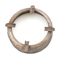 Ezüst (Ag) hamutál, üveg hiánnyal, jelzett, d: 12 cm, nettó: 62g