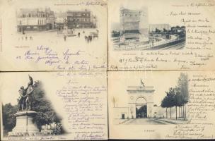 Franciaország 14 jobb városképes lap 1900-1902