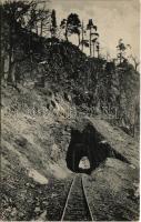 Deutsche Eisenbahntruppen im Osten. Kleinbahntunnel in den Karpathen / katonai kisvasút híd a Kárpátokban / WWI German military, railway tunnel in the Carpathians