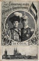 Zur Erinnerung an den Besuch des Kronprinzenpaares in Cöln. Art Nouveau, floral / Duchess Cecilie of Mecklenburg-Schwerin and Wilhelm, German Crown Prince (EK)