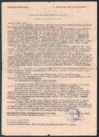 1946 Debrecen, a debreceni Népegészségügy által kiadott 1 db idézés, 2 db határozat és 1 db vádemelé...