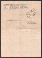 1946 Debrecen, a debreceni Népegészségügy által kiadott 1 db idézés, 2 db határozat és 1 db vádemelé...