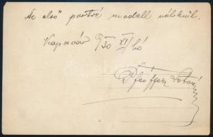 1930 Kaposvár, "Az első portré modell nélkül", Pfeiffer István festő saját kezűleg felirat...